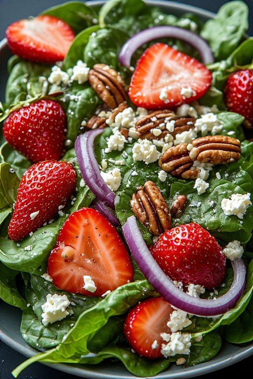 Strawberry Spinach Salad with Poppy Seed dressing