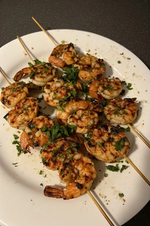 Grilled shrimp skewers