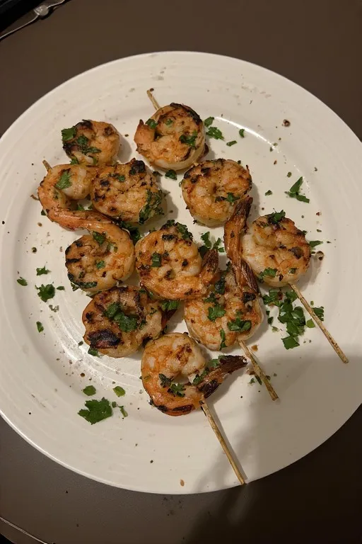 Grilled shrimp skewers