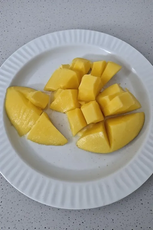 Ripe mango cut into matchsticks for crunchy mango slaw salad
