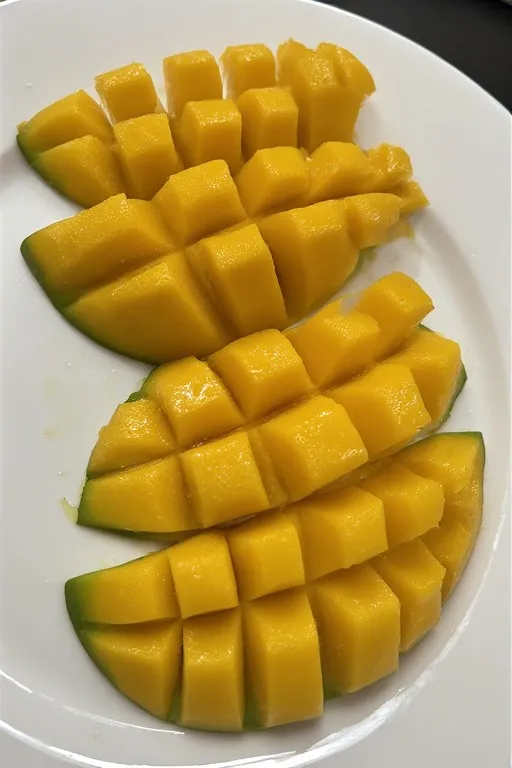 Fresh ripe mango sliced for Thai mango sticky rice dessert