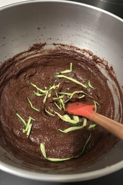 chocolate zucchini brownie batter ready for baking