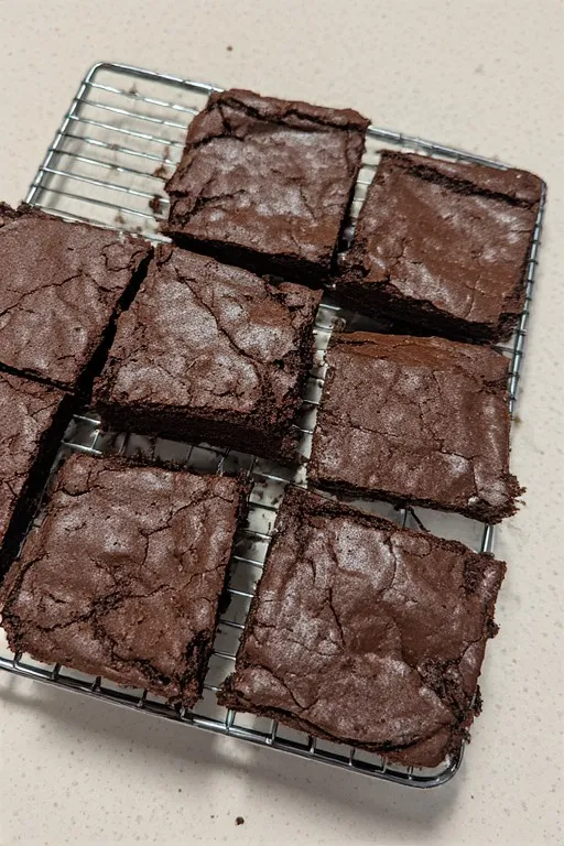 Baked zucchini brownies cut into squares with fudgy centers