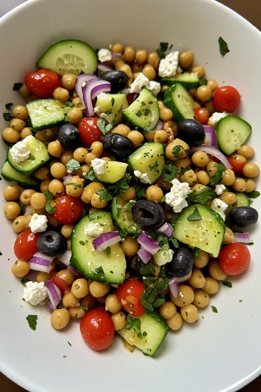 Alt text: Greek chickpea salad