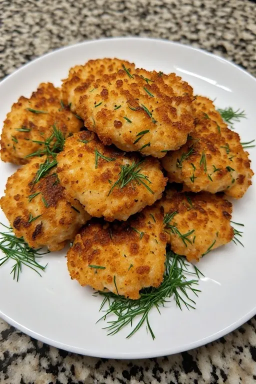 Salmon patties served 