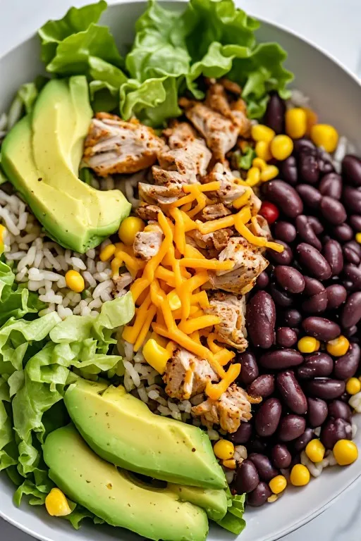 turkey taco bowls with lime wedges