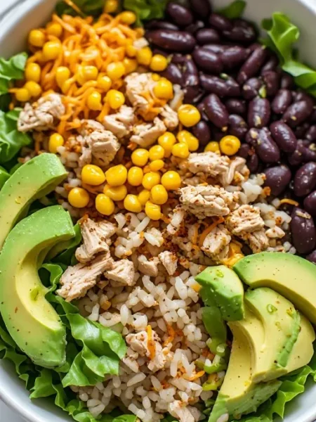 turkey taco bowl served