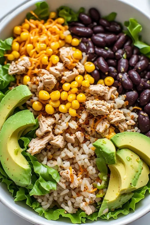 turkey taco bowl served